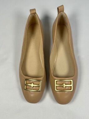 Liverpool Los Angeles Fontana Leather Ballet Flats Women's Size 9M Gold Buckle